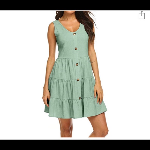 Summer pleated Button Down Dress - Picture 2 of 4